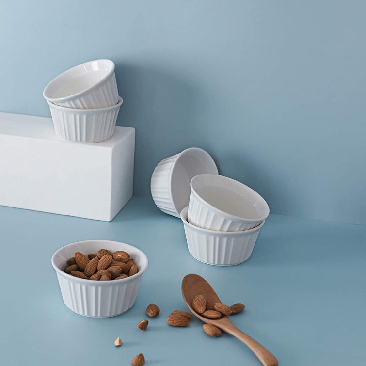 futurecitytrading Porcelain Ramekins, 6 Ounce Ramekins Souffle Cups For